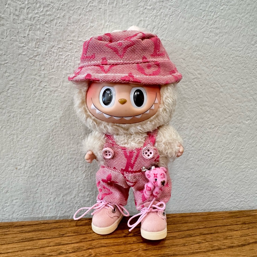 Lux Pink Bear Overalls with Shoes - Picture 2 of 3